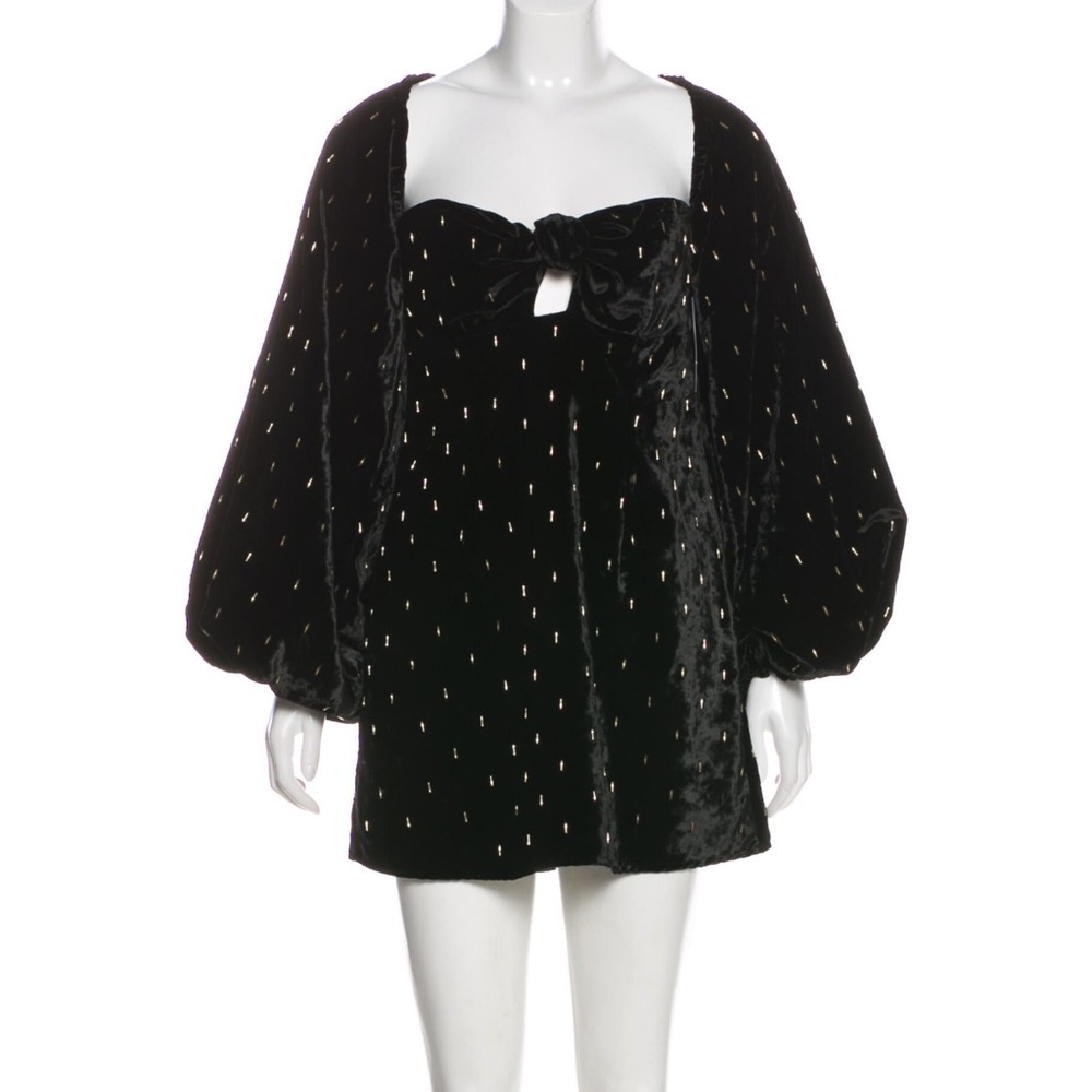$2200 Attico balloon sleeve velvet dress IT40 /US4
